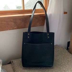 Leather tote bag